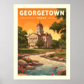 Poster Vintage Georgetown Texas (Devant)