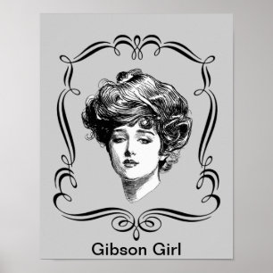 Poster vintage Gibson Girl Art