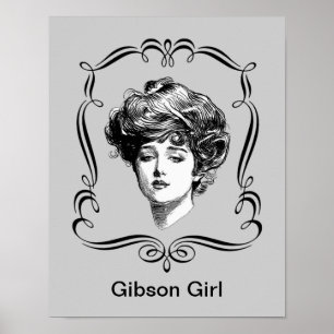 Poster vintage Gibson Girl Art