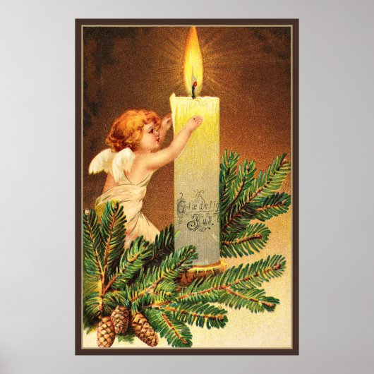 Poster Vintage, Glaedelig, 1906 Carte postale norvégienne (Devant)