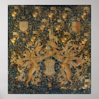 Vintage Golden Deer et Royal Crest Design (1501)
