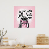 Poster Vintage Golf Clubs Art Imprimer (Cuisine)