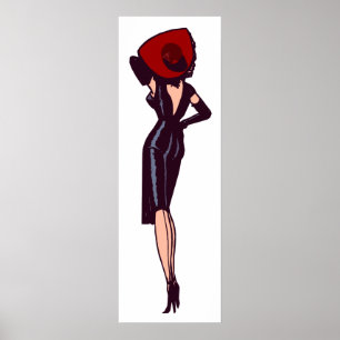 Poster Vintage Gorgeous Glamor Girl Retro Pinup