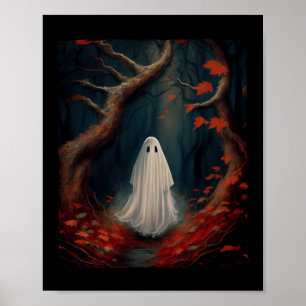 Poster Vintage Gothique Floral Halloween Fantôme Perdu Da