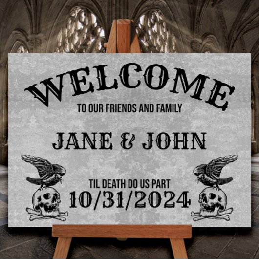 Poster Vintage, gothique ou Mariage d'Halloween