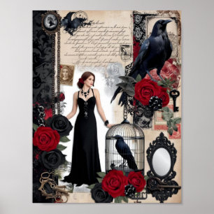 Poster Vintage gothique romantique Élégant