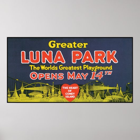 Poster Vintage Grand Luna Park (Devant)