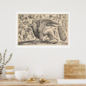Poster Vintage Griffin grec Mythologie Botany (Cuisine)