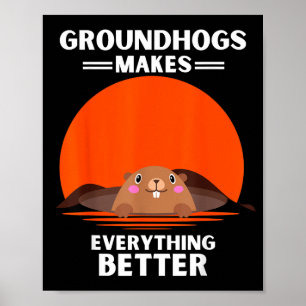 Poster Vintage Groundhog rend tout meilleur Rétro 