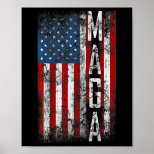 Poster Vintage Grunge MAGA American Fun Drapeau Amusant C