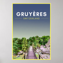 Vintage Gruyeres Suisse Voyage
