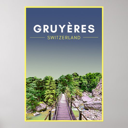 Poster Vintage Gruyeres Suisse Voyage (Devant)