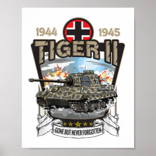 Poster Vintage Guerre Mondiale 2 Tigre Allemand Tank 2 Ii