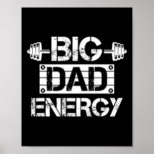 Poster Vintage Gym Bde Big Papa Fête des pères d'énergie