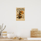 Poster Vintage Halloween Flying (Cuisine)
