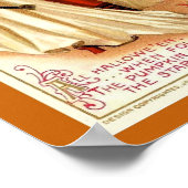 Poster Vintage Halloween illustration sorcière citrouille (Coin)