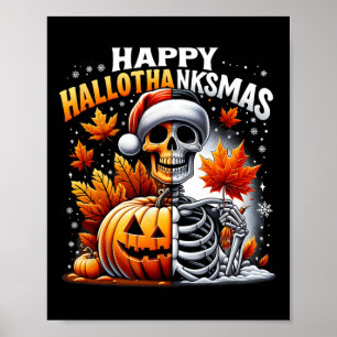 Poster Vintage Halloween Joyeux Noël Joyeux Hallomerci