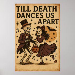 Poster Vintage Halloween Jusqu'à ce que la mort nous sépa