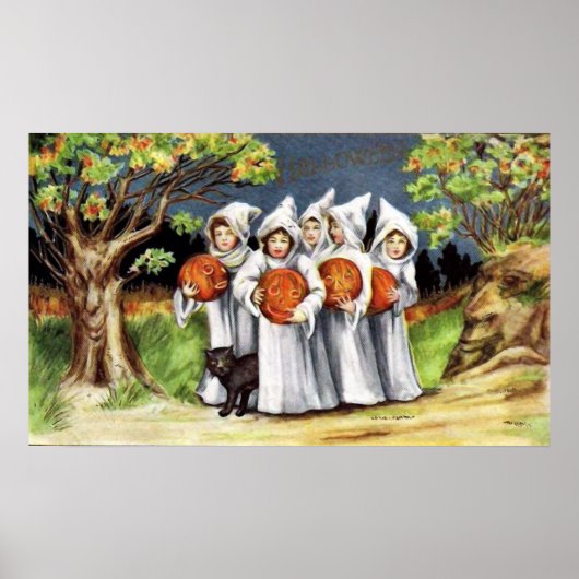 Poster Vintage Halloween kids (Devant)