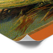 Poster Vintage Halloween partie Chat noir Citrouilles d'h (Coin)