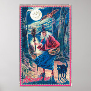 Poster vintage Halloween Witte Matte