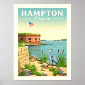 Poster Vintage Hampton Virginia (Devant)