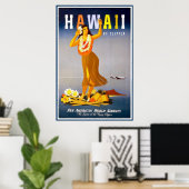 Poster Vintage Hawaii (Bureau à domicile)