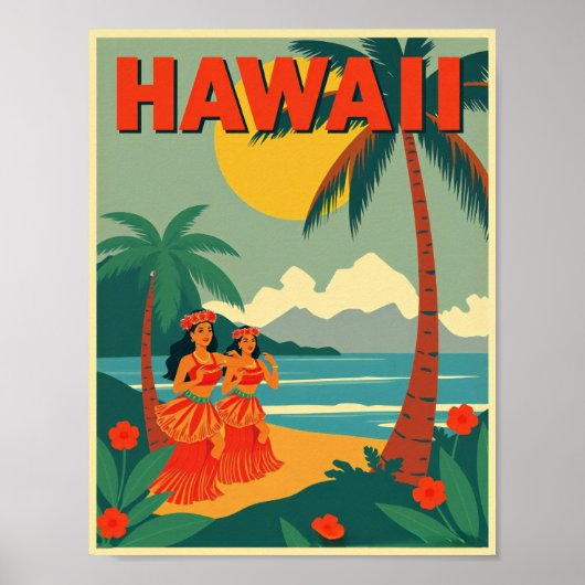 Poster Vintage Hawaii Travel (Devant)