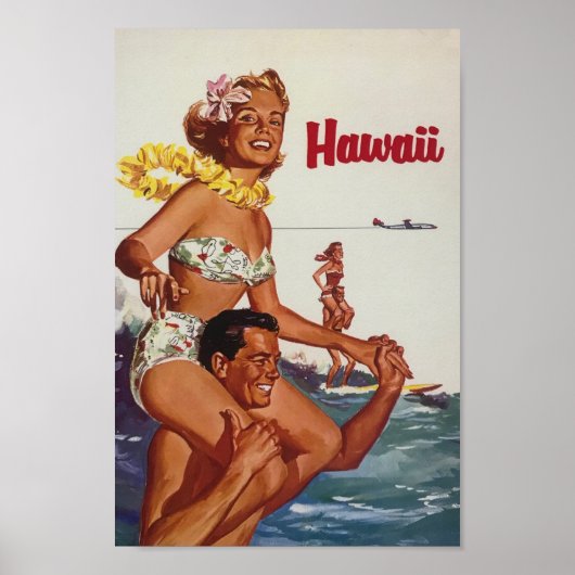 Poster vintage Hawaii Travel (Devant)