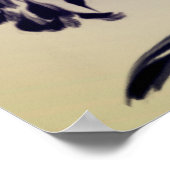 Poster Vintage Heron Bird Mountains peinture Paysage (Coin)