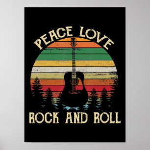Poster Vintage Hippie Van Flower Bus Peace Love
