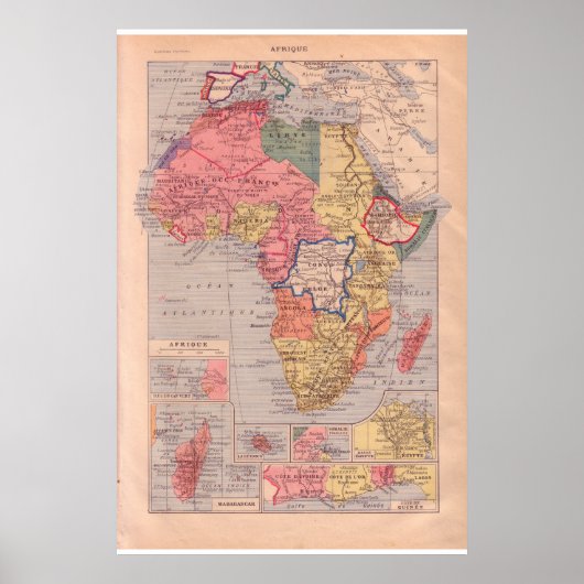 Poster Vintage historique 1920 Afrique (Devant)