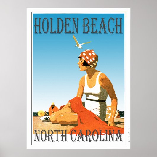 Poster Vintage Holden Beach (Devant)