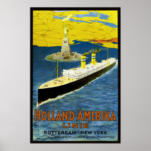 Poster vintage Holland Amerika