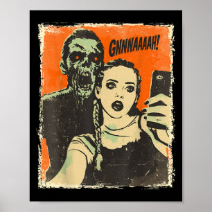Poster Vintage Horreur Comique Zombie Selfie Déplaisant m