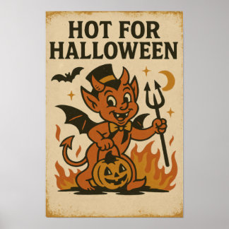 Poster Vintage Hot for Halloween