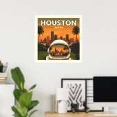 Poster Vintage Houston Texas (Bureau à domicile)