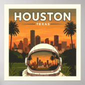 Poster Vintage Houston Texas (Devant)