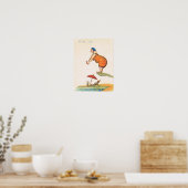 Poster Vintage humour italien, Grande dame Plongée (Cuisine)