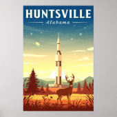 Poster Vintage Huntsville Alabama (Devant)