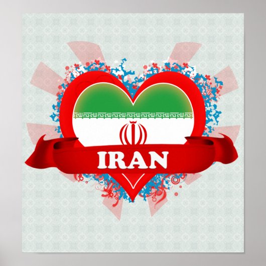 Poster Vintage I Love Iran (Devant)