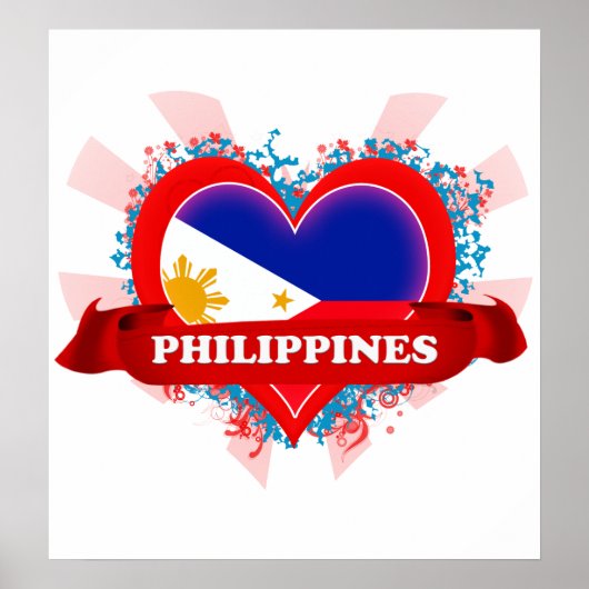 Poster Vintage I Love Philippines (Devant)