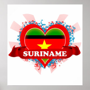 Poster Vintage I Love Suriname