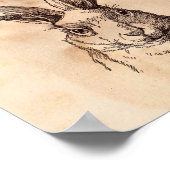 Poster Vintage image Jackalope Rabbit Tea Stanted Papier (Coin)