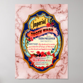 Poster vintage Imperial Tooth Wash Étiquette