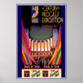 Poster vintage Imprimer Chicago Train (Devant)