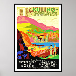 Poster vintage Imprimer Chine Kuling Health Resort