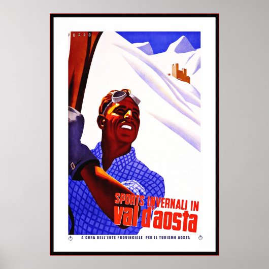Poster vintage Imprimer Invernali Val D'Aosta Ital (Devant)