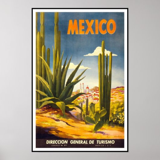 Poster vintage Imprimer Mexique (Devant)