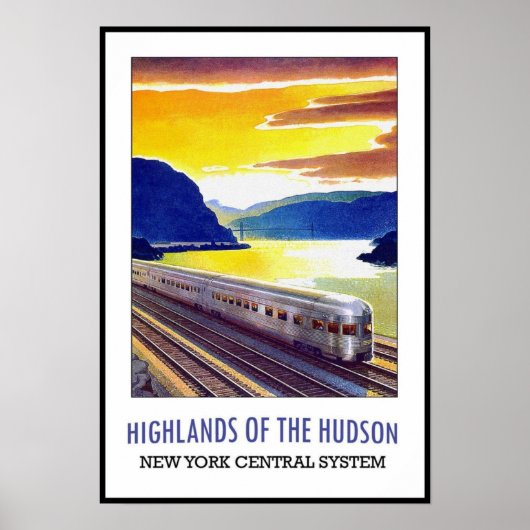Poster vintage Imprimer New York Hudson Train (Devant)